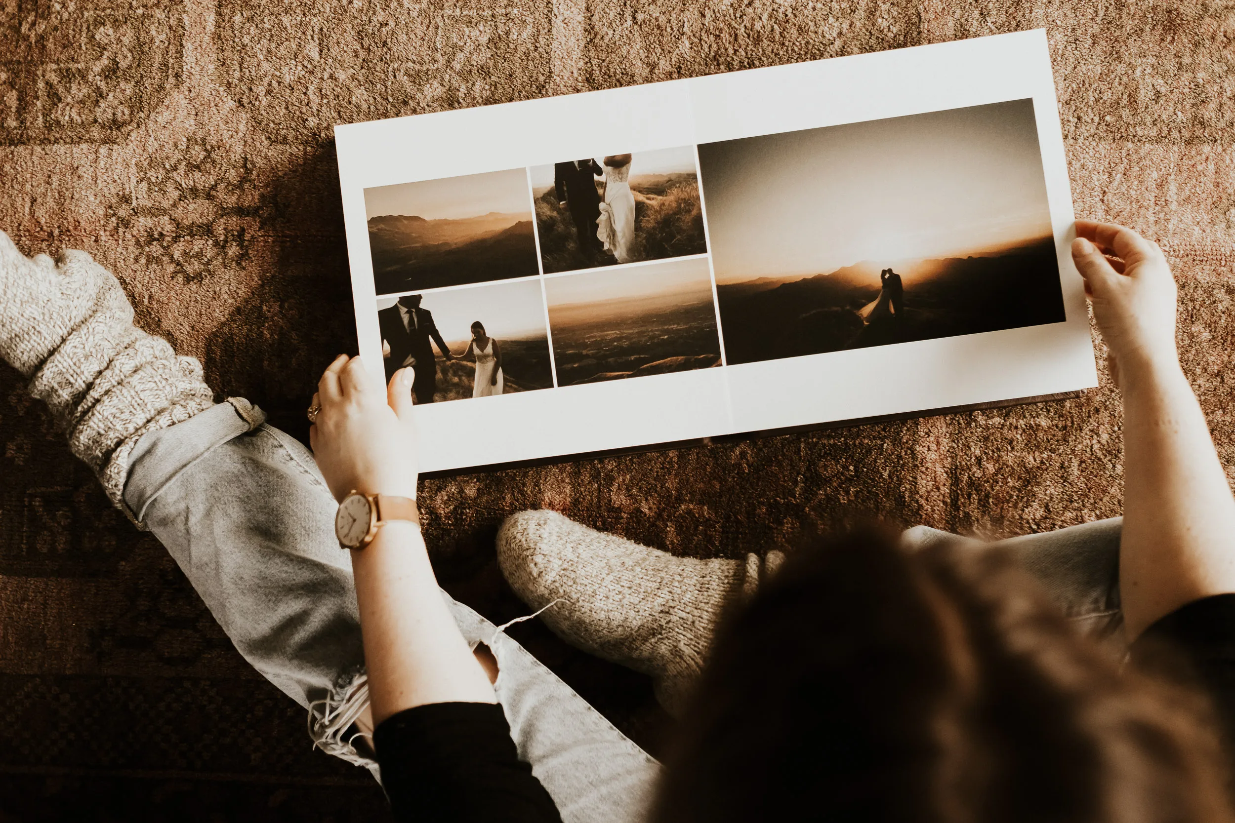 A wedding album with embossing.