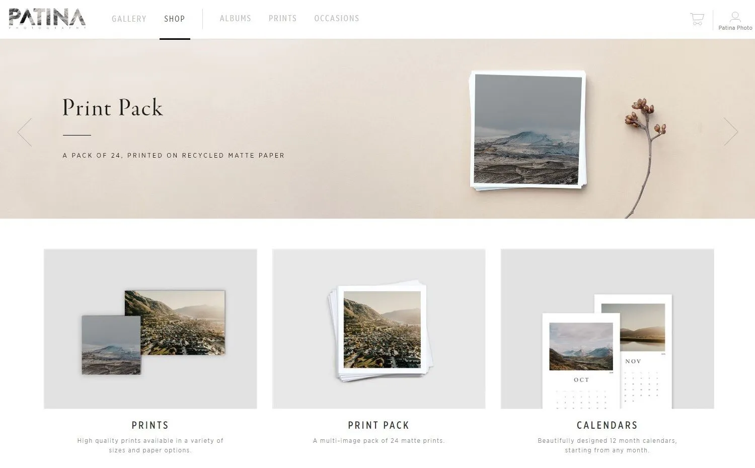 Pic-Time print store screenshot.