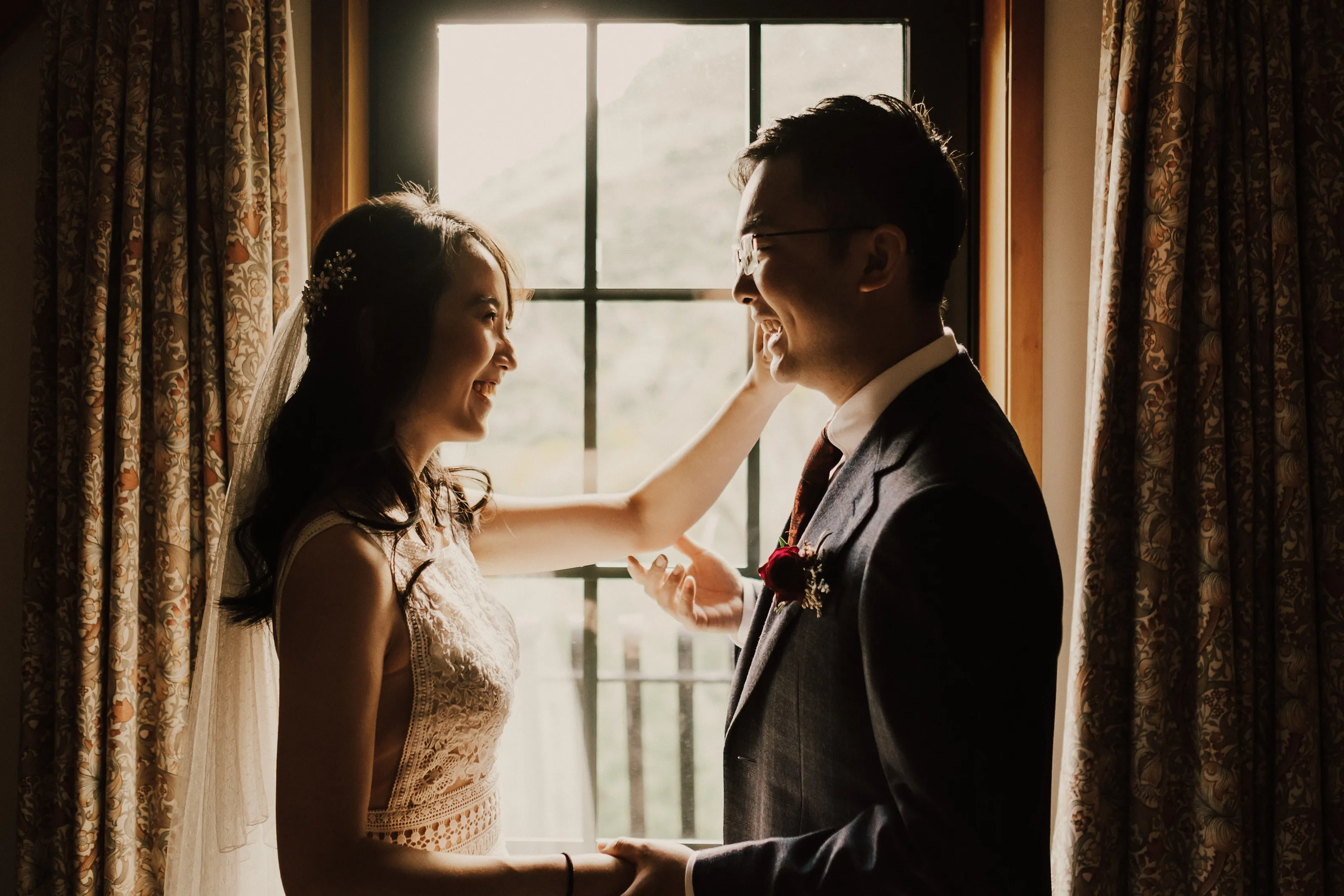 Pre-wedding photoshoot using window light