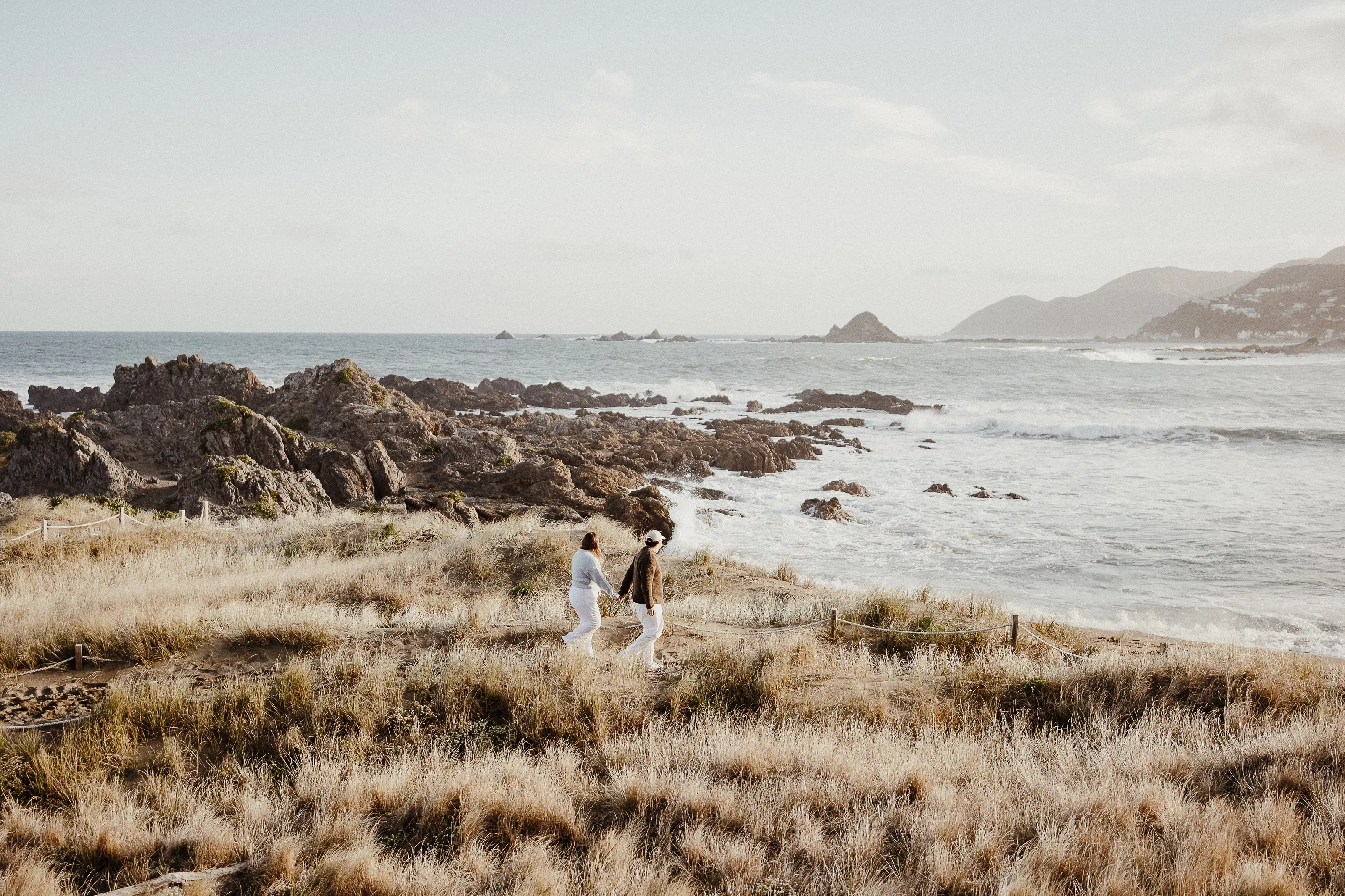 Engagement photoshoot at Princess Bay, Wellington