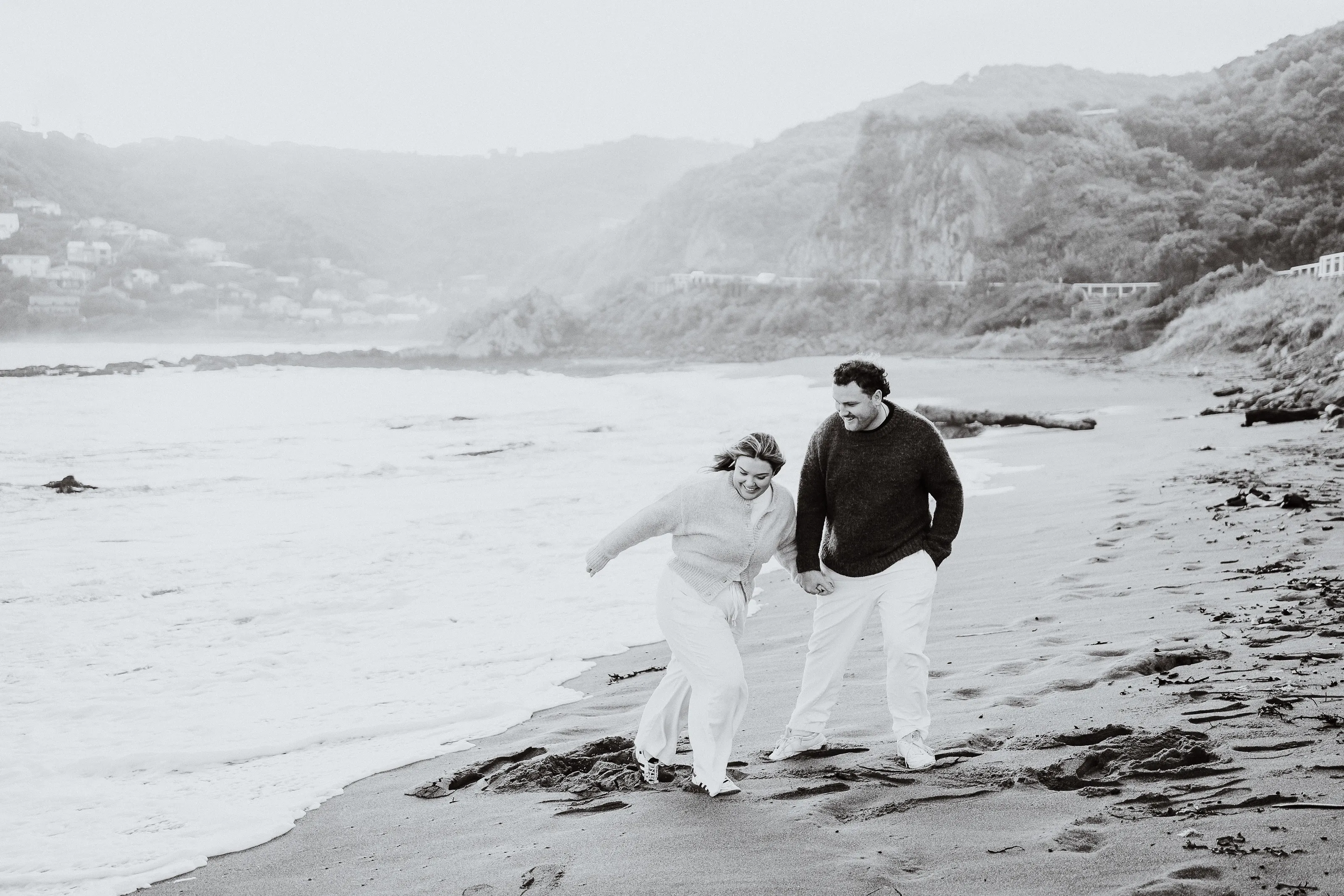 Engagement photoshoot at Princess Bay, Wellington