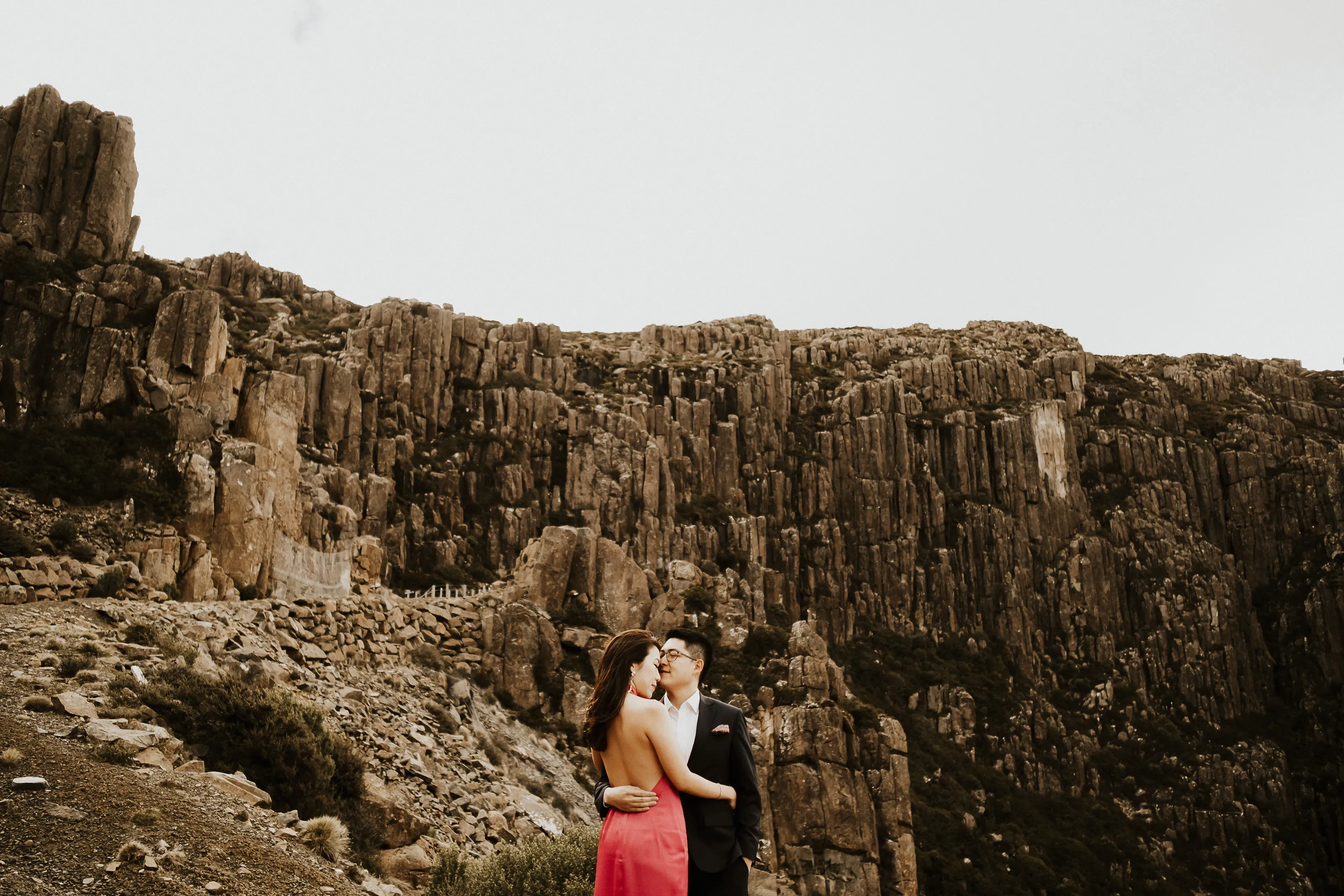 Tasmania couple photoshoot at Ben Lomond apline plateau